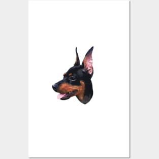 Miniature Pinscher Black and Tan Cute Puppy Dog Posters and Art